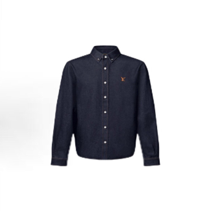 lv louis vuitton denim long-sleeve shirt